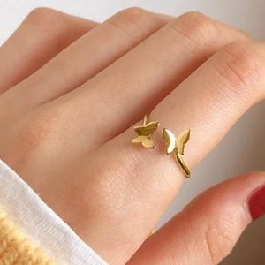 NEW | Open Cuff Gold Butterfly Ring